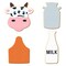 CookieCutter.com Dairy Farm Cow 4 Piece Cookie Cutters Set, Cow Face, Milk Bottle, Ear Tag, Milk Jug, Tin Plate Steel, USA